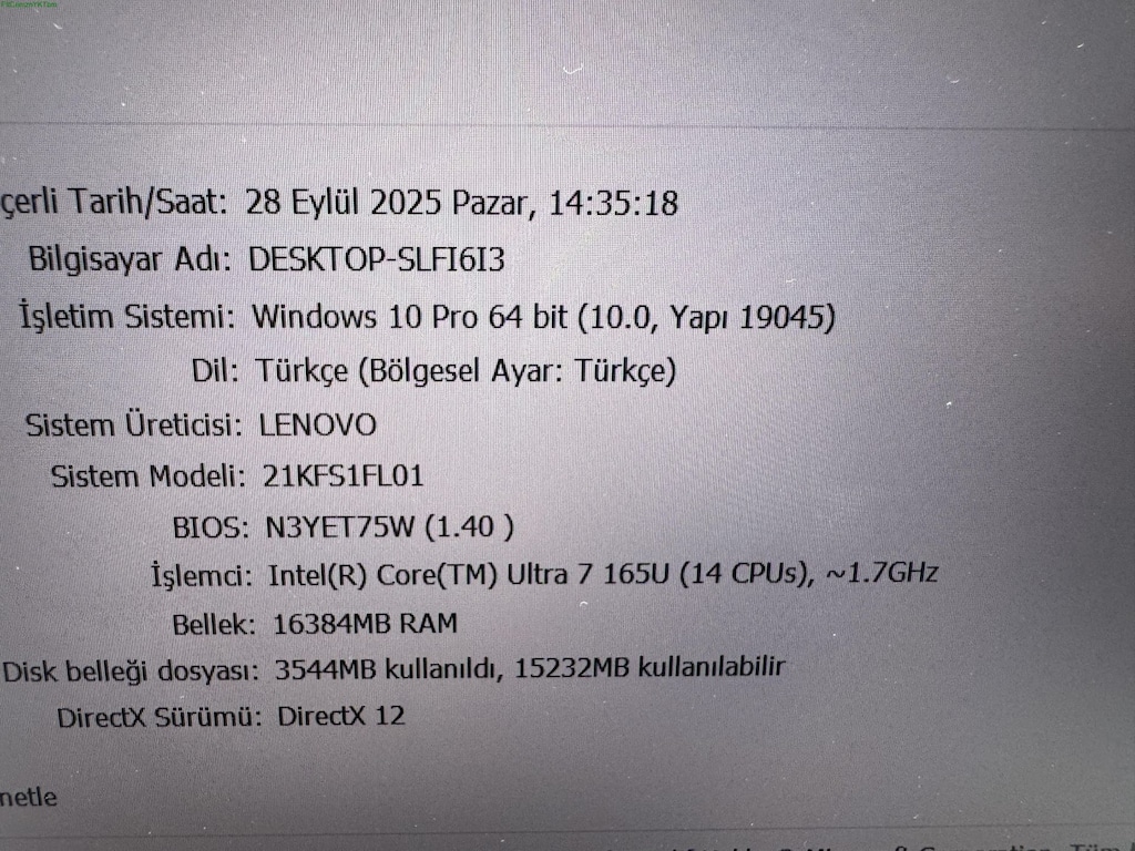THİNKPAD X1 2 İN 1 ULTRA 7 İŞLEMCİ 16 GB RAM 512 NVME DOKUNMATİK - 8