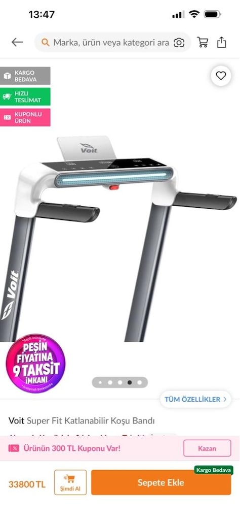 voit süper fit katlanabilir koşu bandı - 7