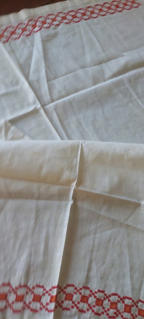 KANAVİCE ÖRTÜ DOKUMA KUMAŞ UZERI ELISI YİKANMADİ SANDIK SIFIR 95/90cm - 6