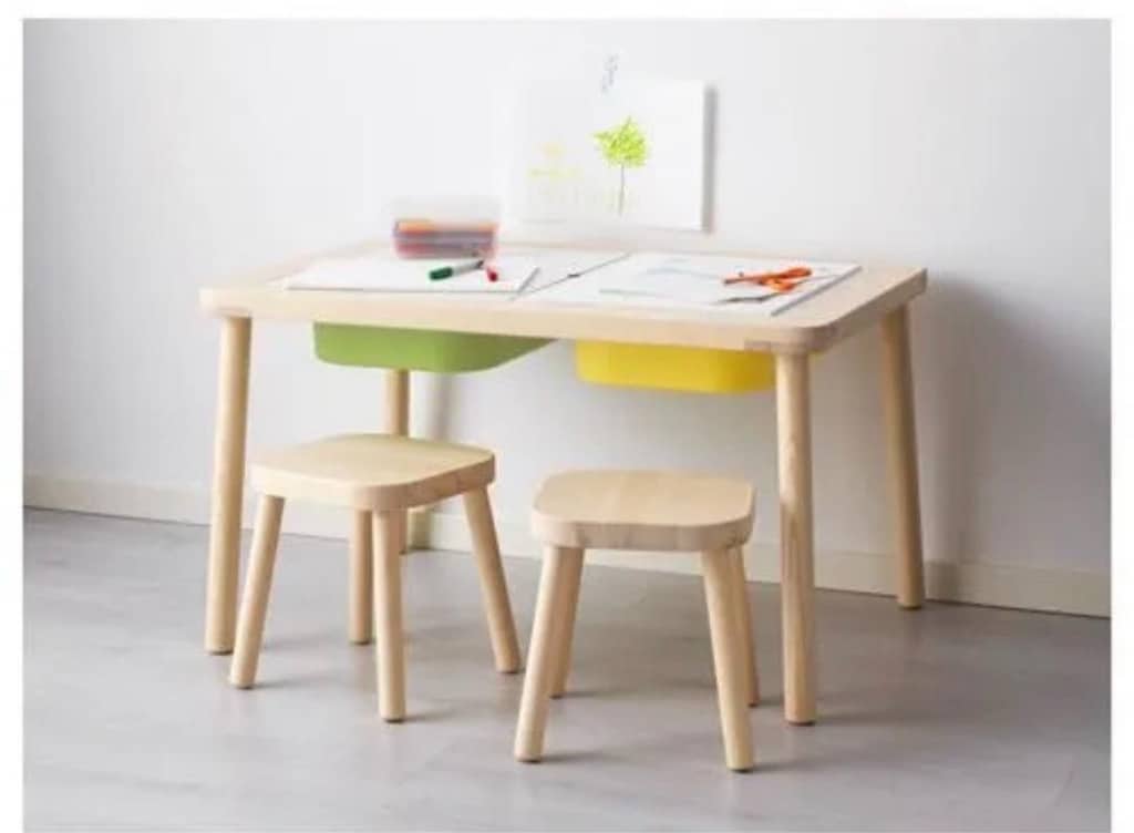 IKEA FLISAT Çocuk Masası + 2 Sarı TROFAST Kutu - 3
