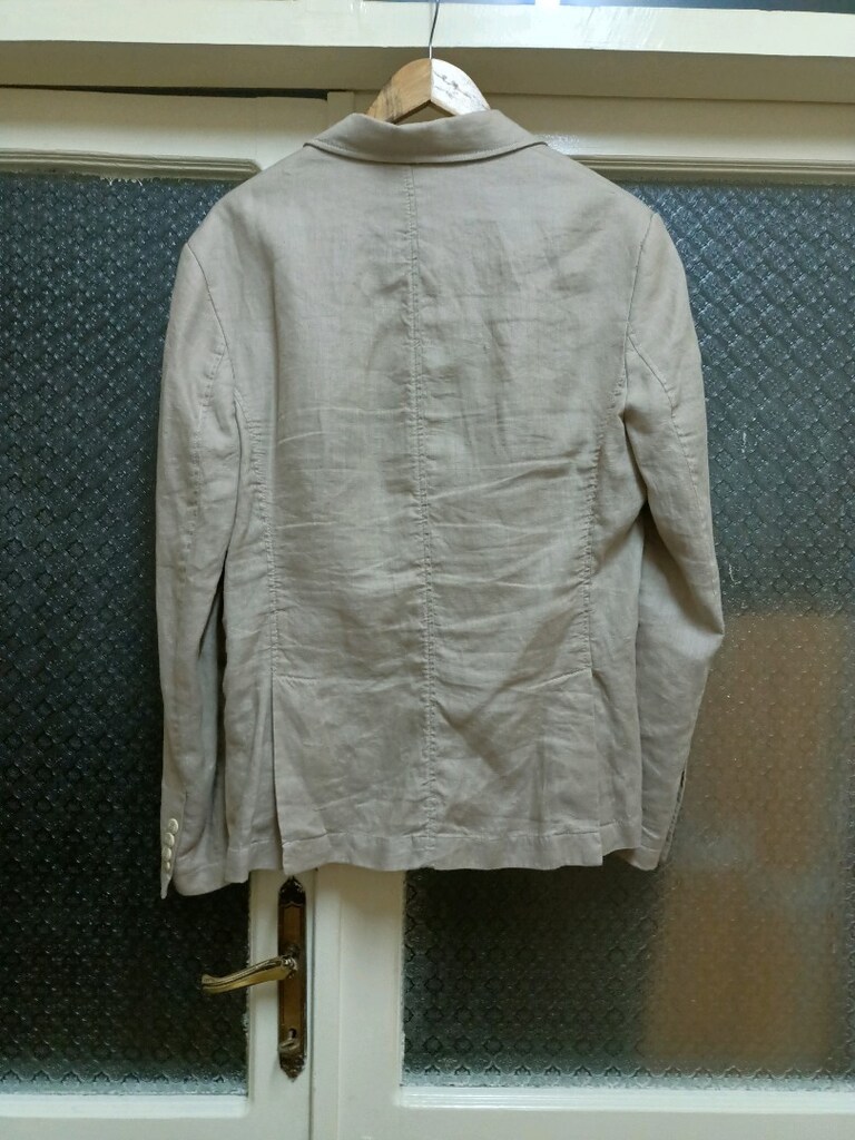 bej keten blazer ceket - 3