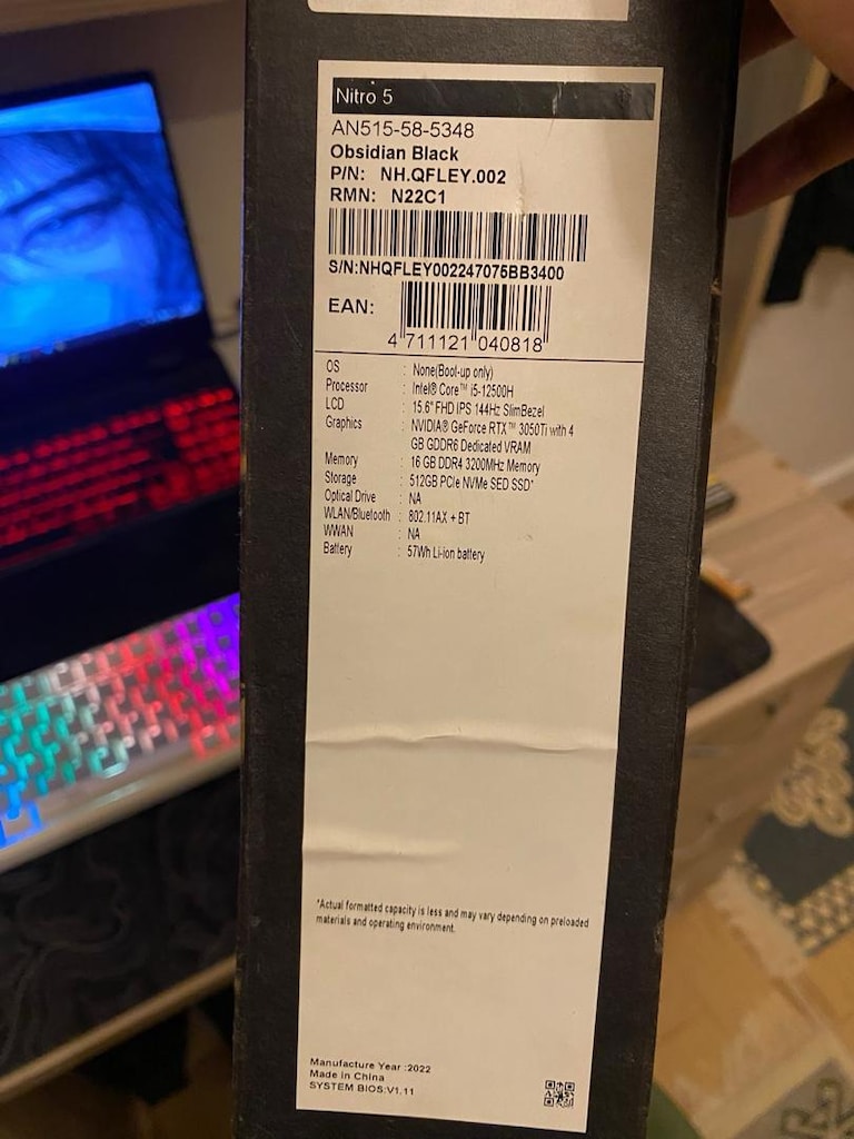 acer nitro5 3050Ti - 4