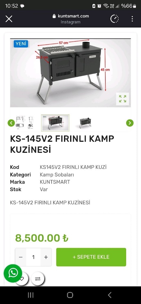 KUNTSMART KATLANIR KAMP SOBASI KUZİNE - 4