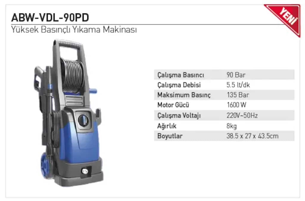 Powerwash ABW-VDL-90PD 135 Bar Basınçlı Yıkama Makinesi - 4