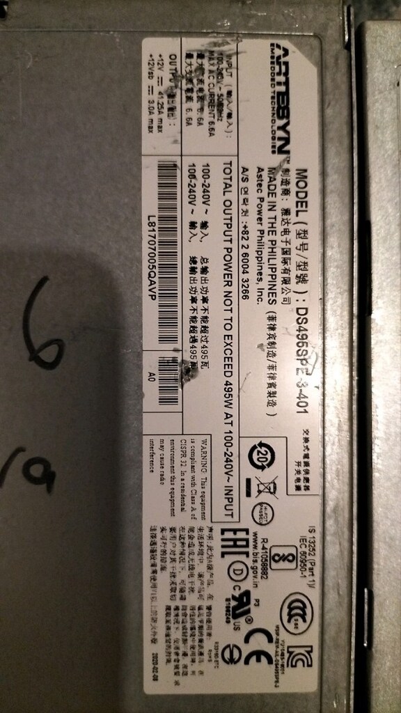 Artesyn DS495SPE-3-401 500W Server Güç Kaynağı | 100-240V | Temiz Çıkm - 4