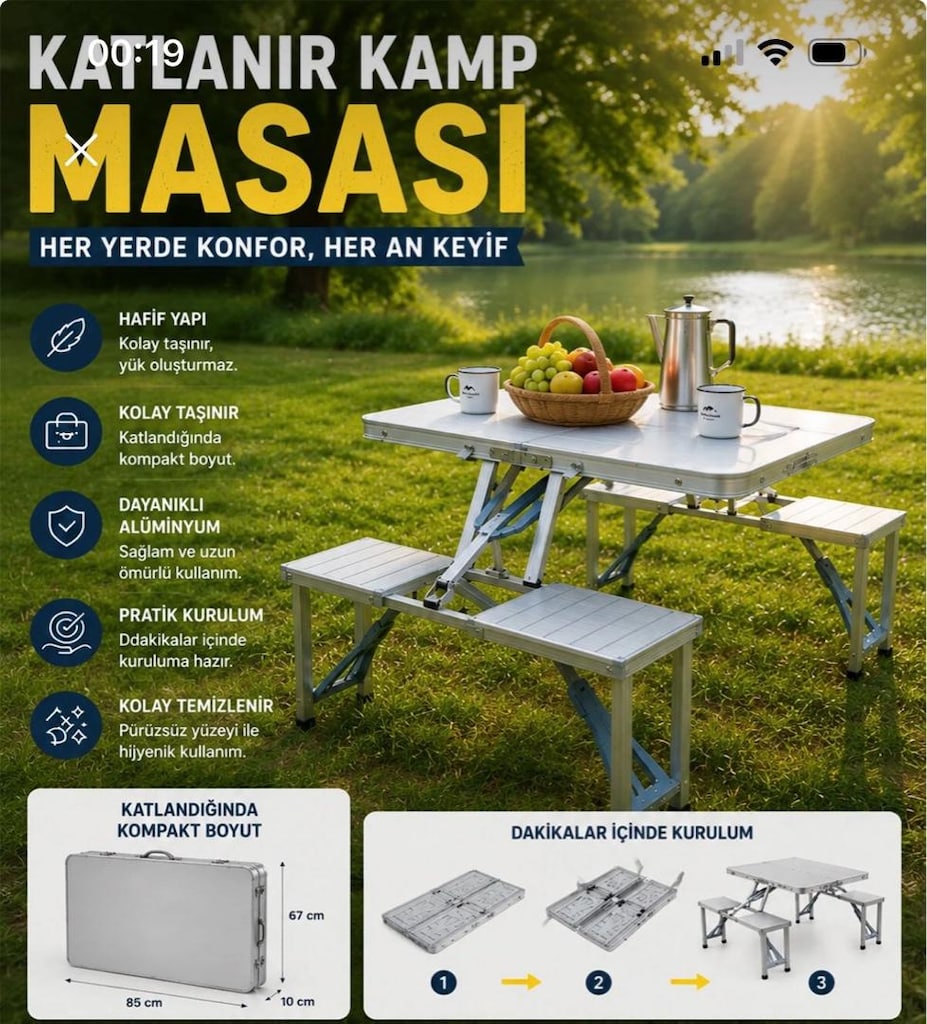 katlanır kamp masası - 2
