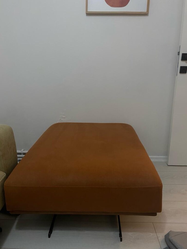 nubuk kumaş ahşap demir ayaklı L koltuk - 4