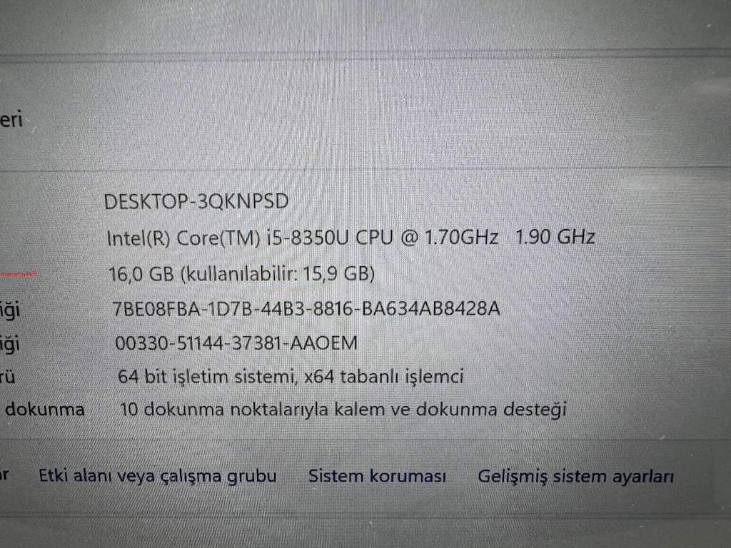 DELL İ5 8. NESİL 16 GB RAM 256 NVME DOKUNMATİK - 5