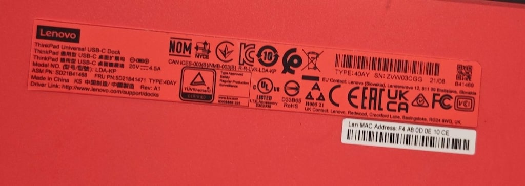 THİNKPAD Universal Type C dock 40AY Model - 5