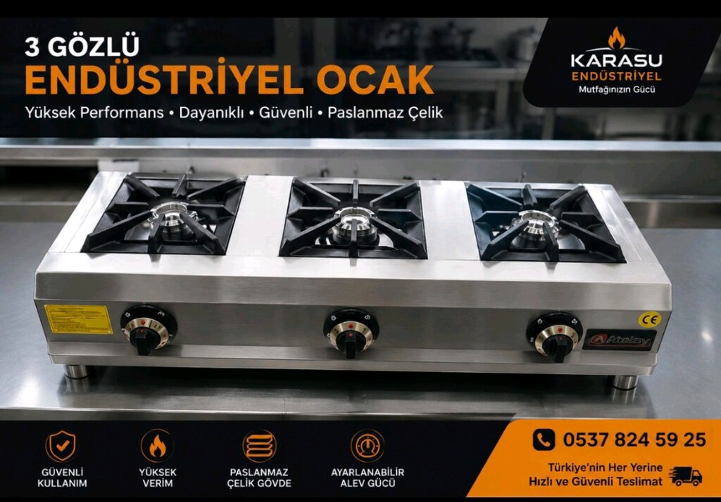 üçlü set üstü ocak c e belgeli 2 yıl garantili sıfır ürün
