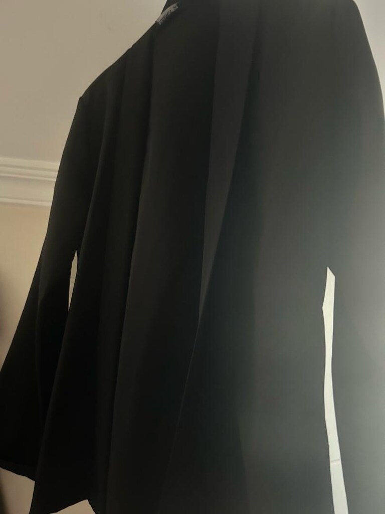 Siyah Uzun Kollu Minimal Blazer - 7