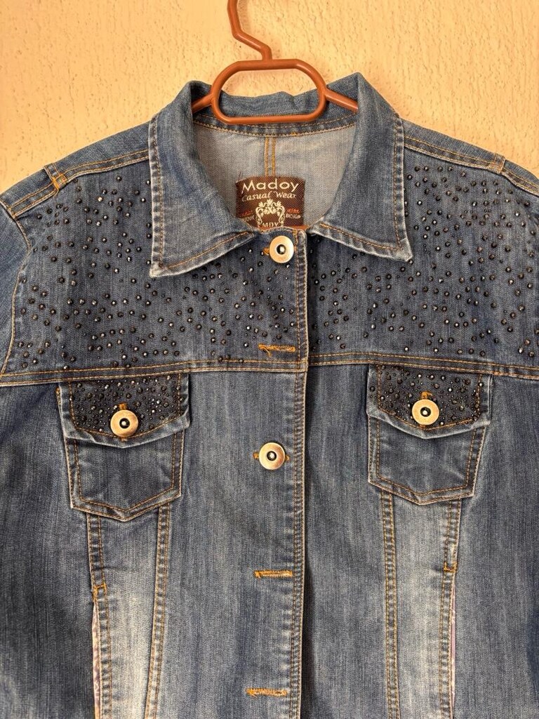 Mavi Taşlı Kot Ceket - 2