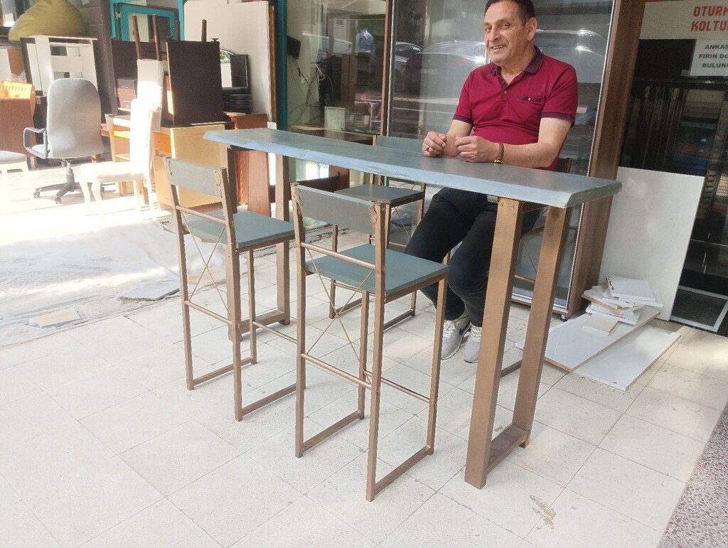 MODERN CAFE BİSTRO TARZI YÜKSEK MASA SETİ - 5
