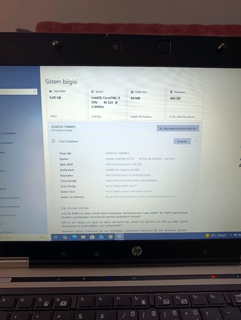 HP 8440 P METAL KASA H. EKRANKARTLI ADETLİ MEVCUTTUR. - 3