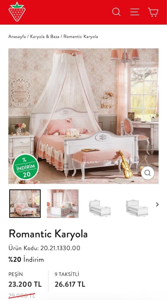 Çilek Romantic Genç Oda Takımı - 7