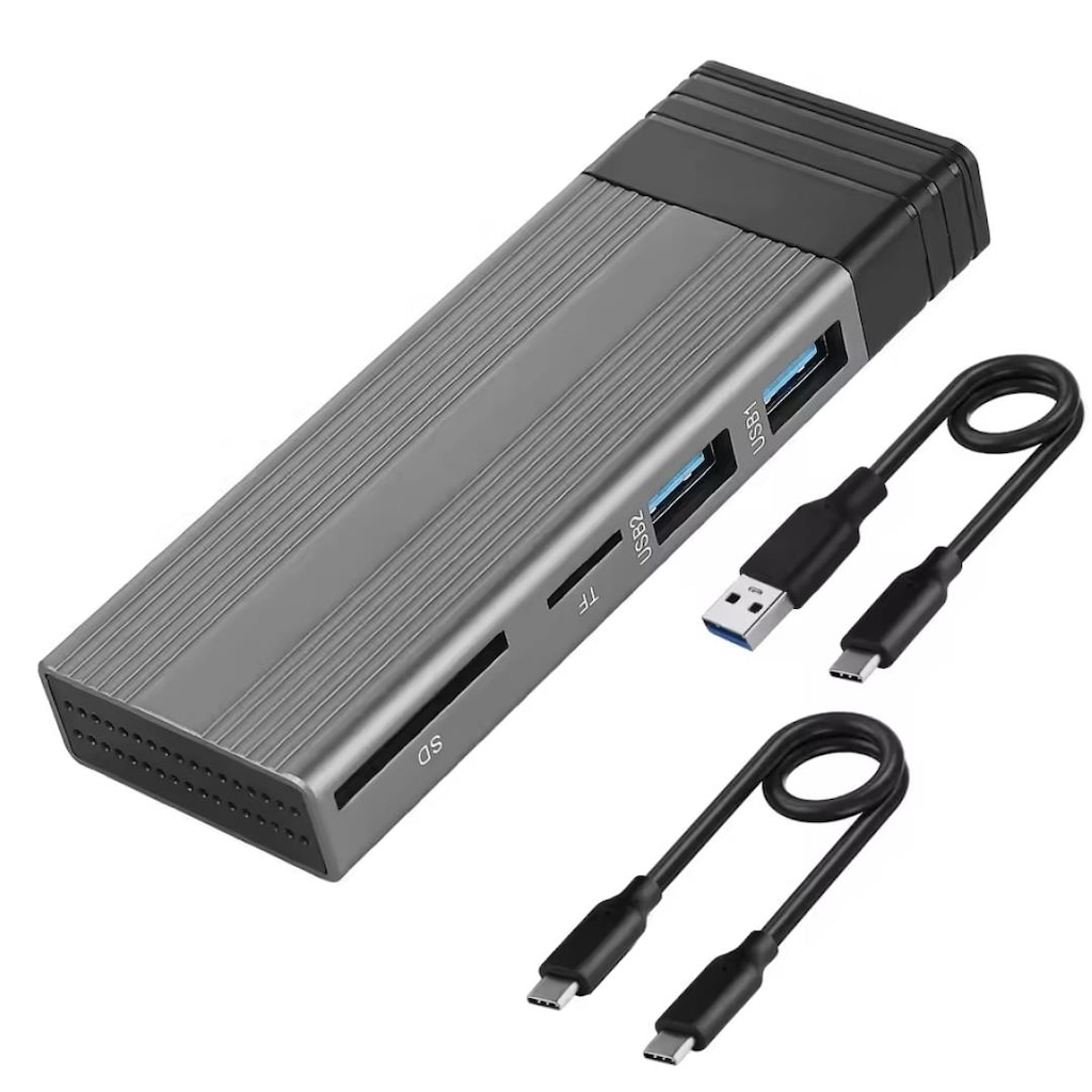 6085 Type-C M.2 SSD Kutu 5in1 Hub NVMe SATA SD Kart Okuyucu - 3