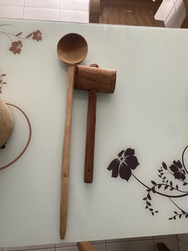 tahta havan zeytin tokmağı büyük kaşık - 3