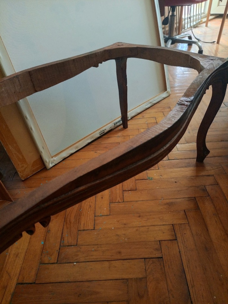 Vintage Louis XV Ahşap Sehpa İskeleti – Cabriole Bacak – 87 cm - 6