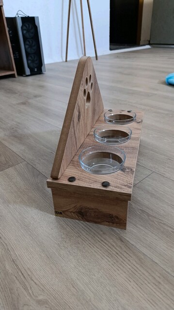 ahşap porselen kedi köpek mama kabı