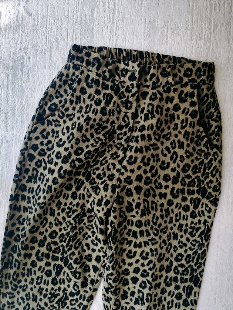 QUZU leopar desenli Flare Paça pantolon S ZARA MNG İPEKYOL TWİST HM