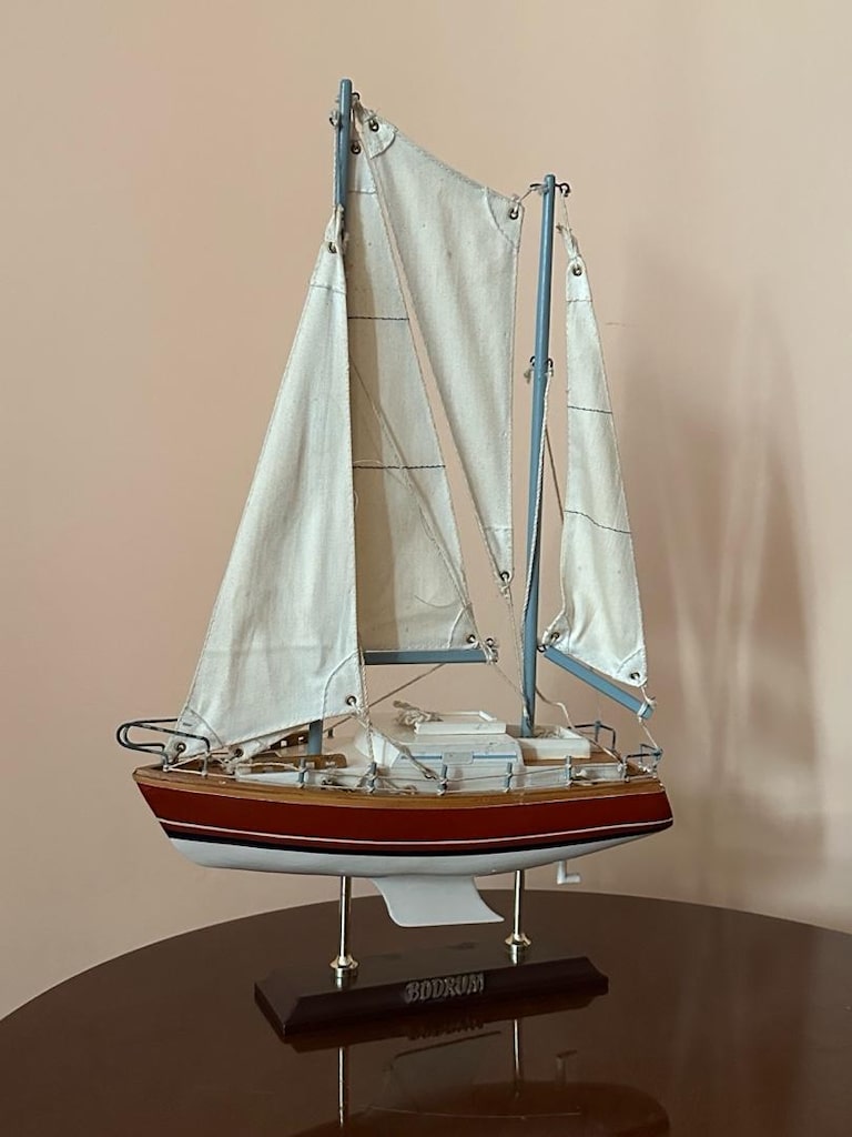 El Yapımı Ahşap Maket Tekne / Yelkenli Seti (31 cm & 43 cm) - 13