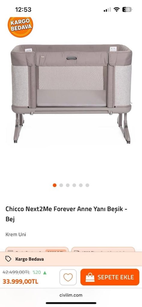 Chicco anne yanı beşik az kullanılmış temiz - 6