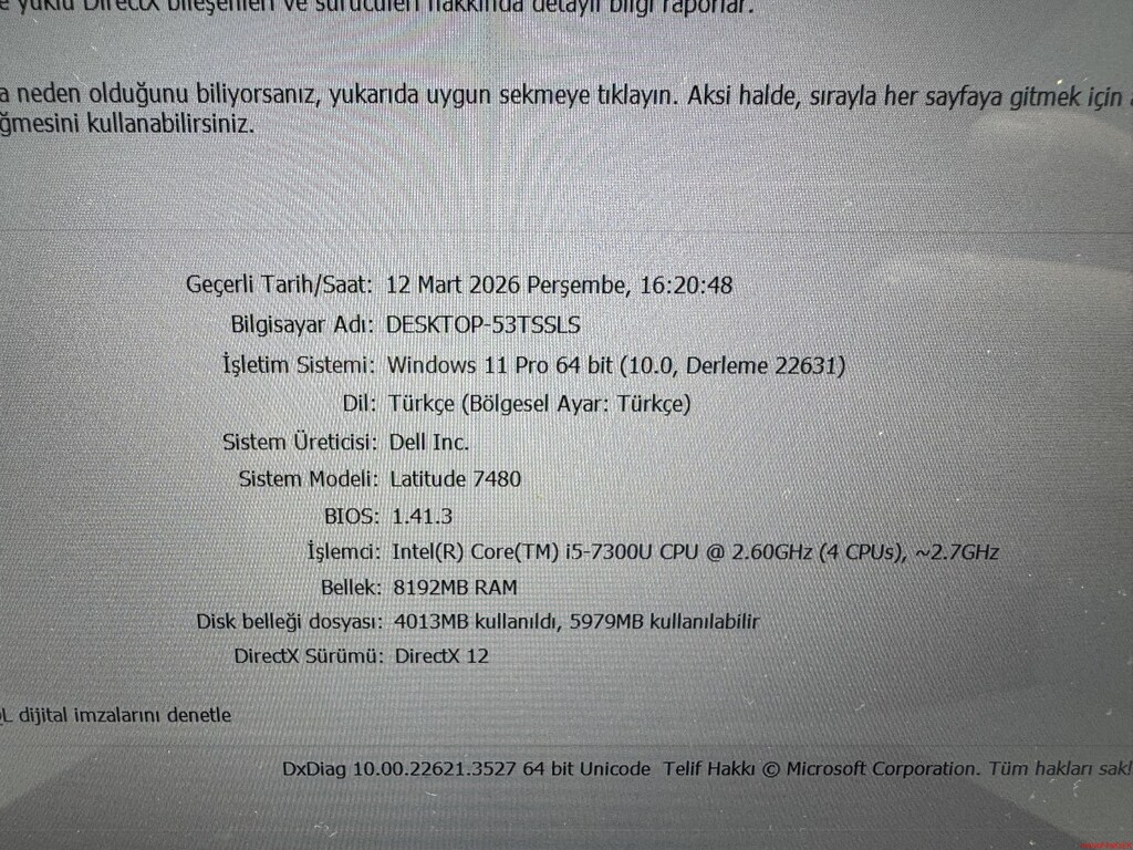 DELL İ5 7. NESİL İŞLEMCİ 8 GB RAM 256 NVME DOKUNMATİK - 6