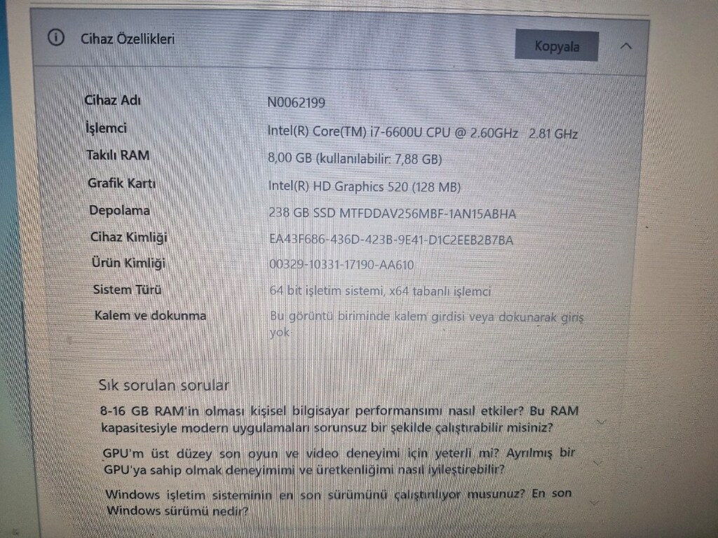 Hp EliteBook 840 G3 İnter CORE i7 vpro inside(6.nesil) - 8