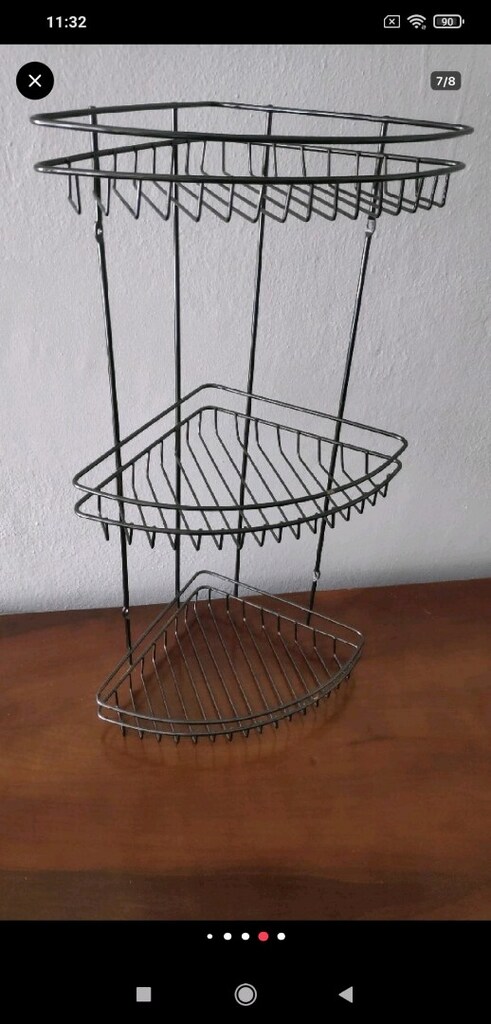 Üç katlı metal köşe rafı - 6
