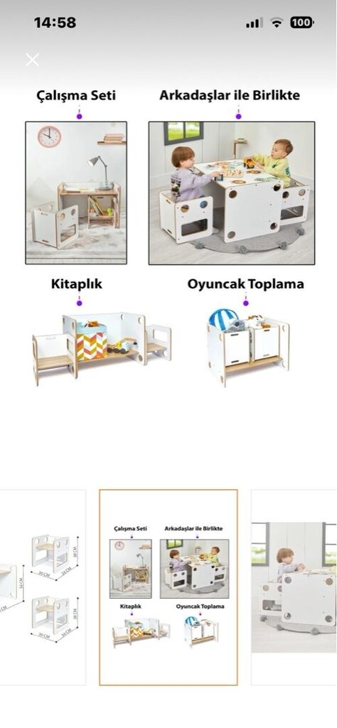 fiyat temsilidir ahşap aktivite masası takımı 0-6 yaş uyumlu - 4