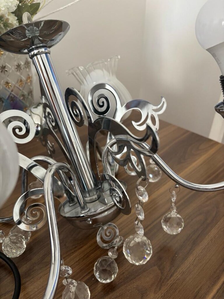 salon gümüş 4lü avize - 2