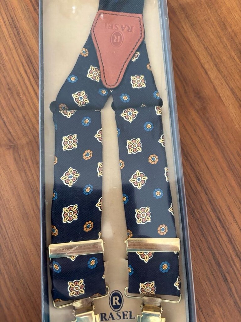 İtalyan, yüzde 100 İpek vintage pantolon askısı - 5