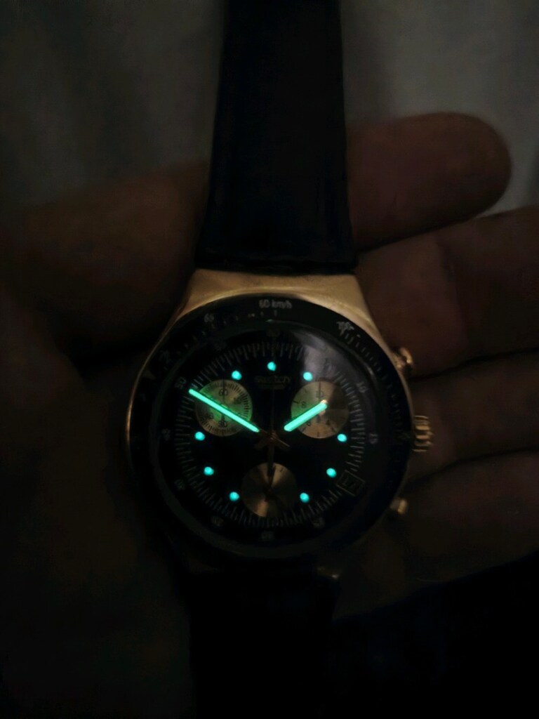 Swatch irony Gold finger 007 kronograf saat - 6