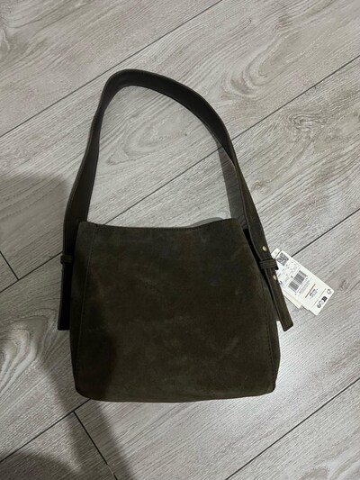 Mango süet deri mini shopper çanta