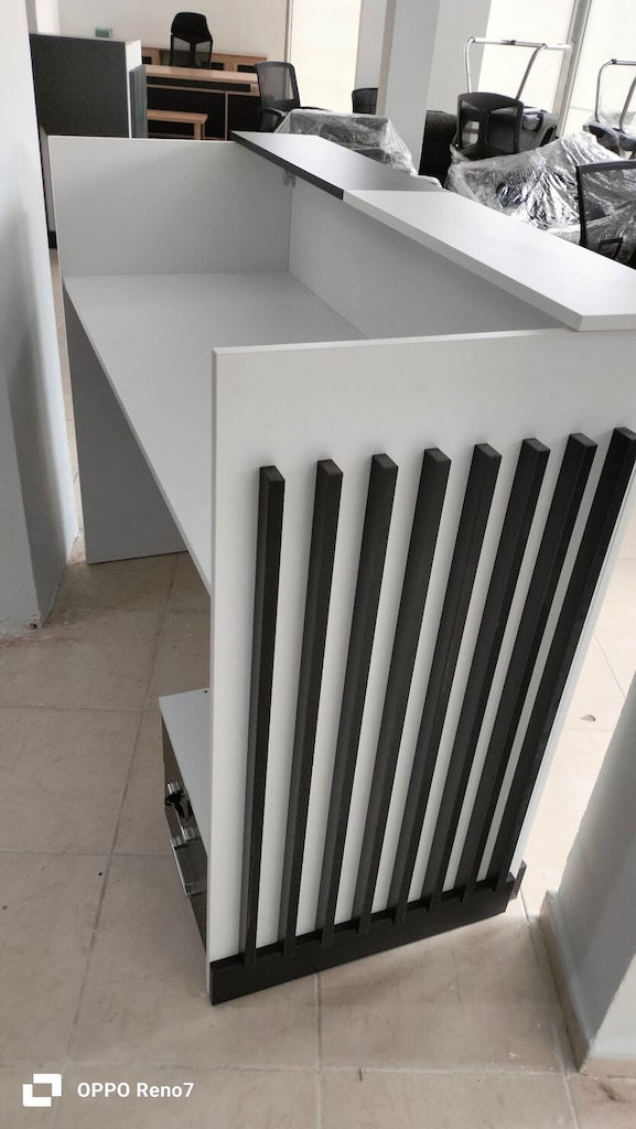 DEKOR BÜRO MOBİLYALARI 140X60 BEYAZ SİYAH ÇEKMECELİ BANKO SIFIR - 4