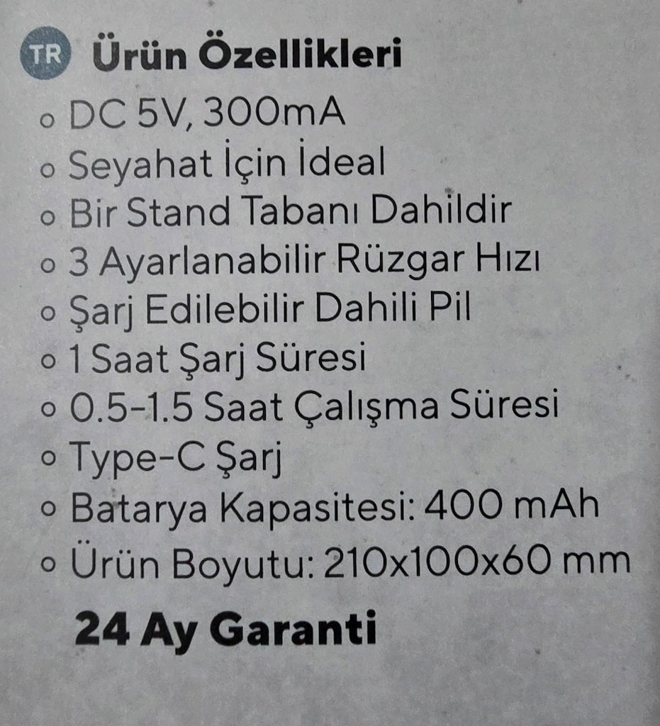 Kumtel Şarj Edilebilir Mini El Fanı PEMBE. Sıfır kutusunda - 10