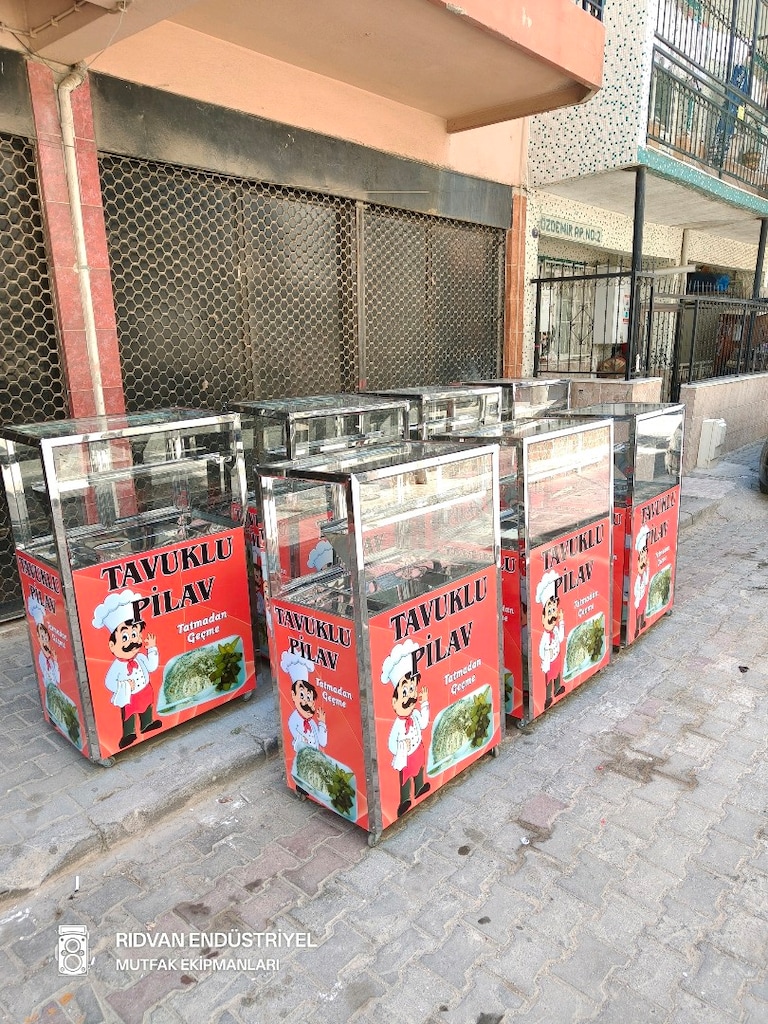 pilav tezgahı seyyar pilav arabası tavuklu nohutlu pilavcı tezgahı - 14