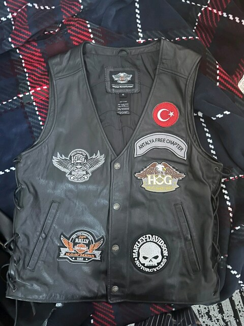 Harley Davidson Deri Yelek biker XXL en 60 boy 70