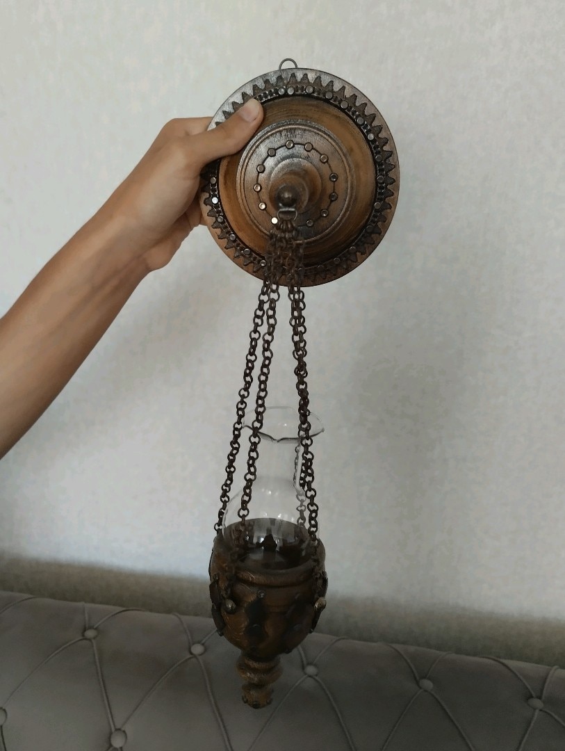 gaz lambası tahta oymalı - 3