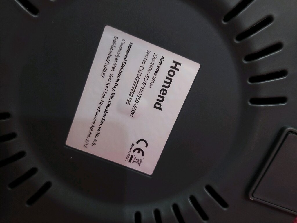 Homend Airfryer. Zaman ayarlı. 2505H modeli. Ayrıca Fan özelliği. - 15