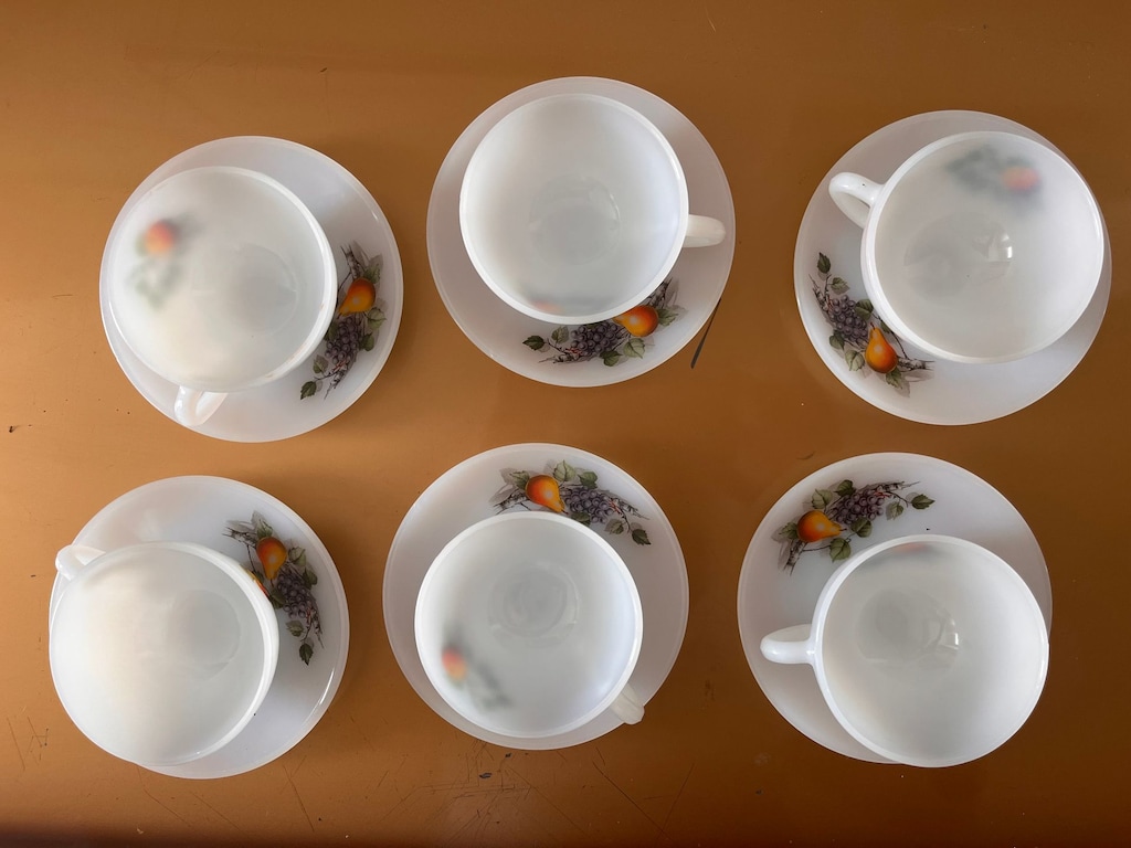 Arcopal France "Fruiets de France" serisi opal cam çay/kahve fincanlar - 2