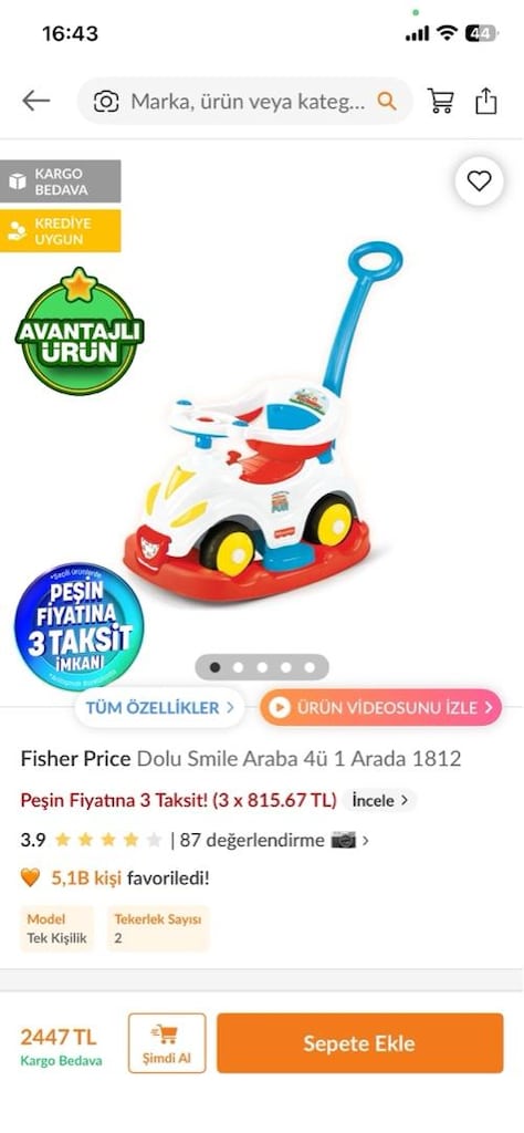 Fisher Price ilk arabam - 3