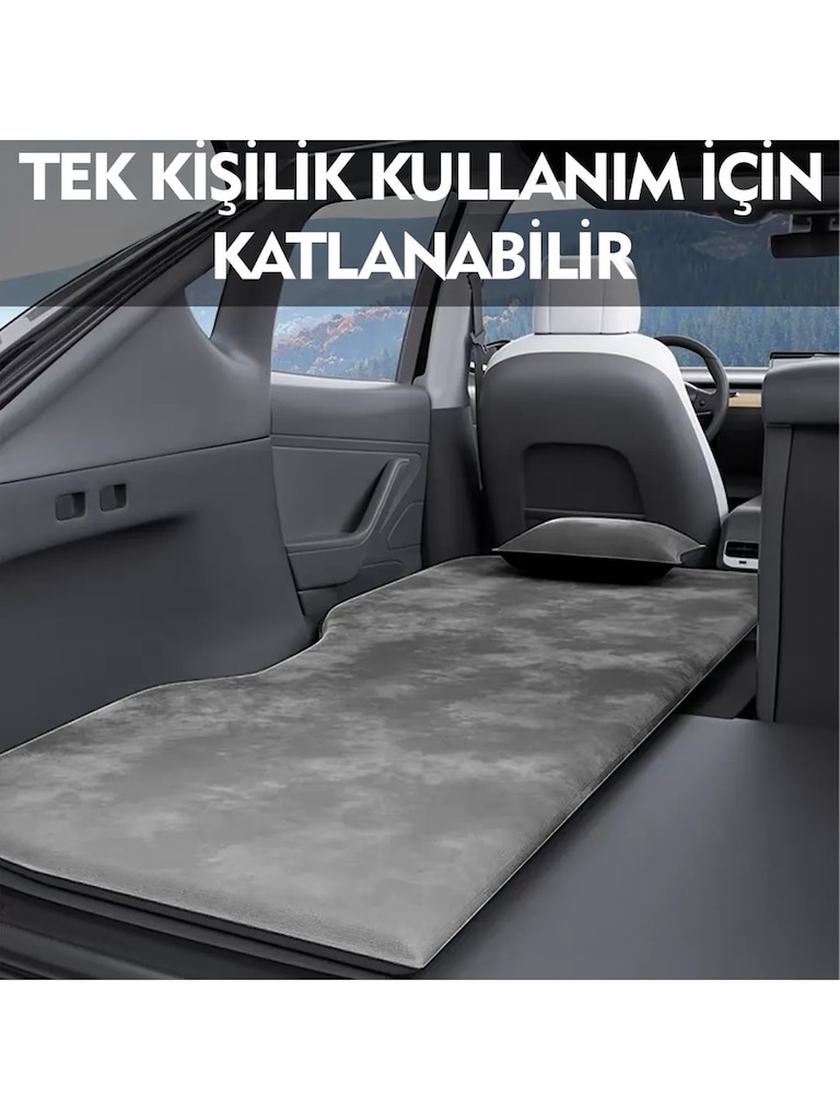 Tesla Model Y Araç İçi Şişme Yatak Ve Yastık Seti - 6