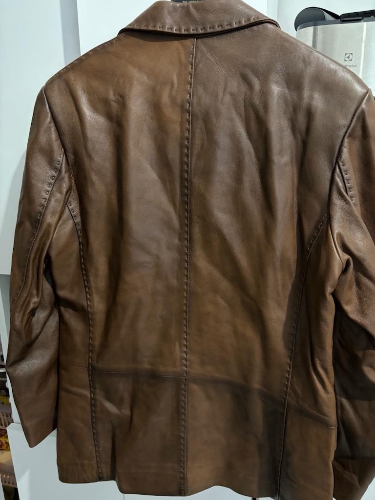 el yapimi blazer hakiki deri ceket - 4