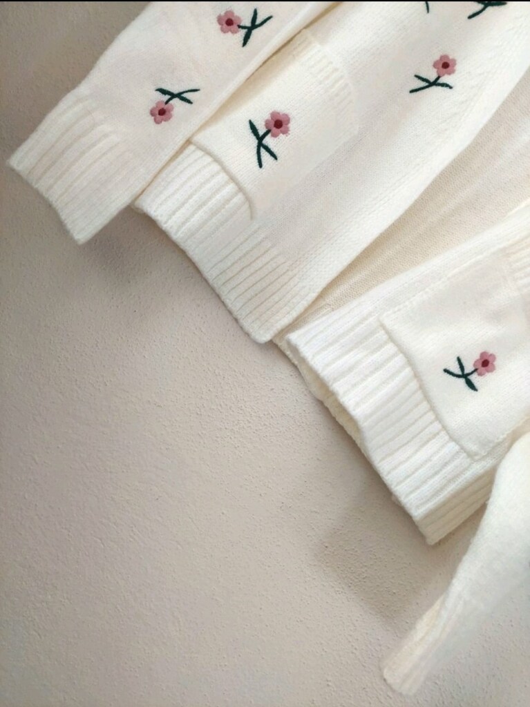 GUSTO serpme çiçek nakışlı triko hırka - 3