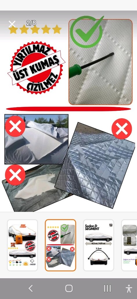branda otomobil hulcar ,Güneş, dolu kalın elyaflı. - 8