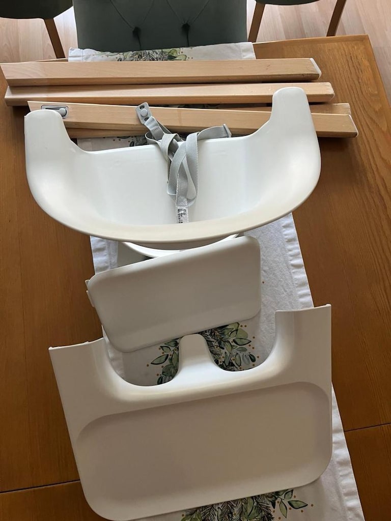 Stokke tertemiz beyaz mama sandalyesi - minder hediye - 11