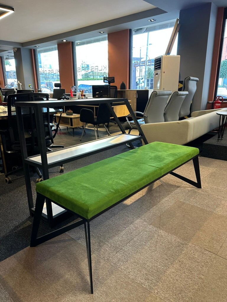 KLAS OFİS ÜSKÜDAR YEŞİL RENK 3'LÜ BEKLEME KOLTUĞU - 2