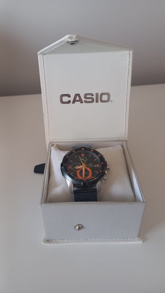 Casio Edifice EFM-502 Kronograf Kutulu Yeni Pil Hasır Kordon - 6