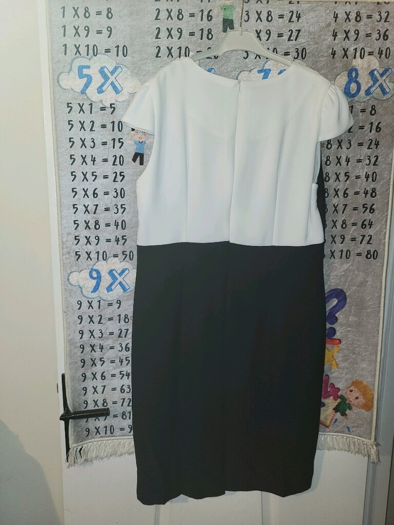 46 beden siyah beyaz elbise sıfır hiç kullanılmamış - 2
